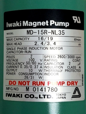 СОБРАНИЕ НАСОСА Minilab 133H0287D ГРАНИЦЫ 370/375 ФУДЗИ (PU710-PU711) IWAKI MD-15R НОВОЕ поставщик